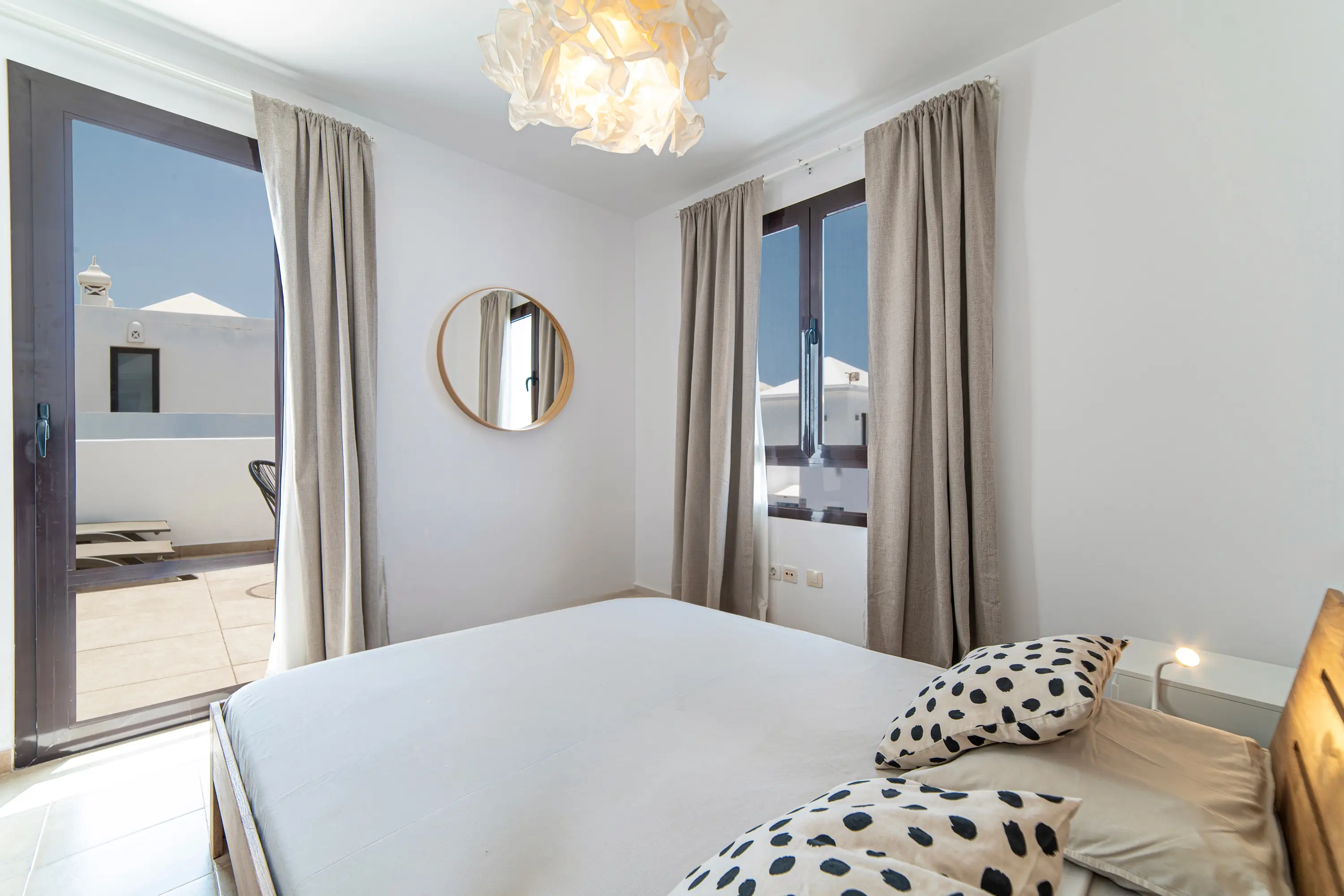 Schlafzimmer mit Dachterrasse